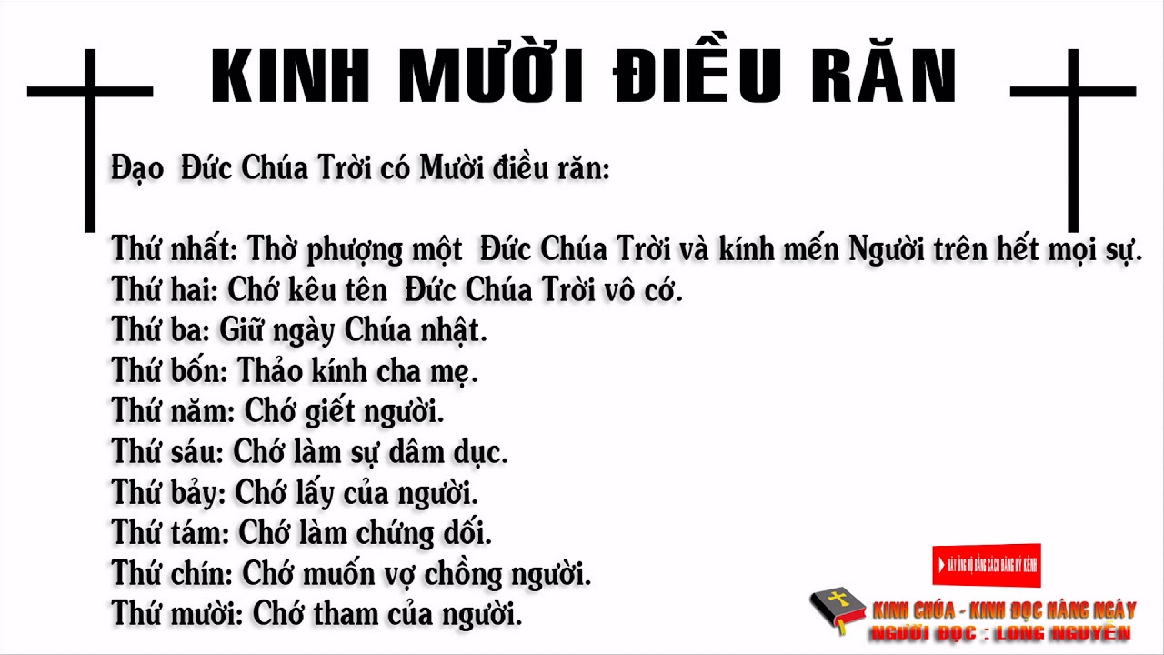 Kinh Mười Điều Răn - Kinh Đọc H&agrave;ng Ng&agrave;y ( C&oacute; lời đọc thoại )
