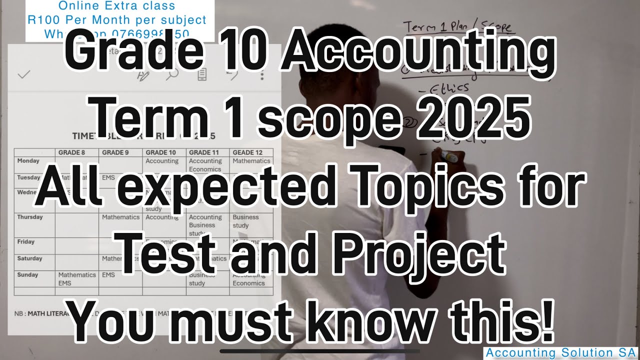 Grade 10 Accounting Term 1 Scope & Tips | Journals | Ethics and GAAP principles 2025