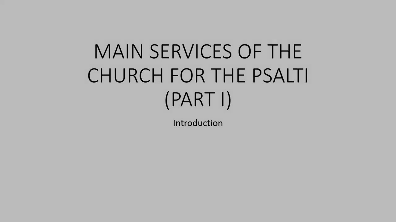 Main Services of the Church 1