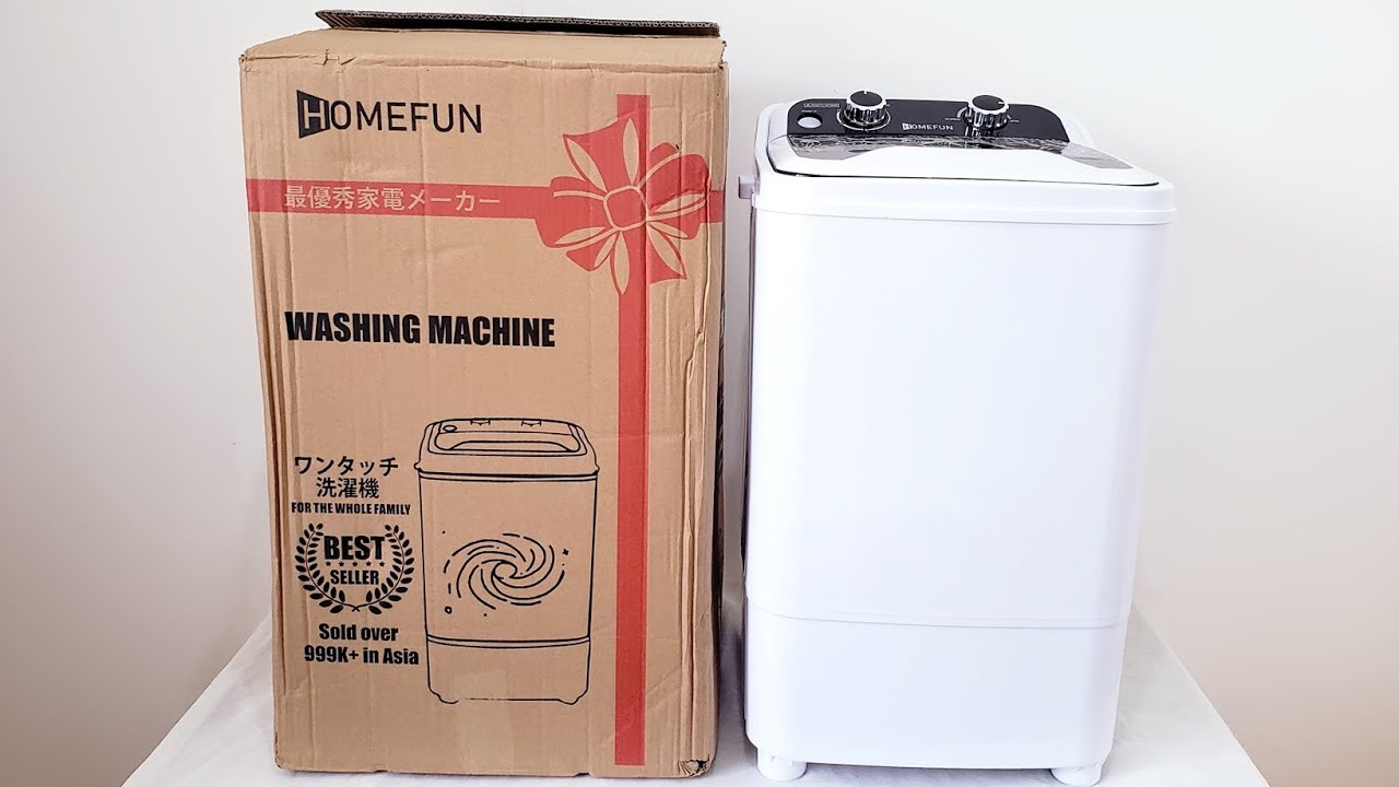 Unboxing Shopee Washing Machine - HOMEFUN 8.8kg Washing Machine With Dryer |  Rating And Review