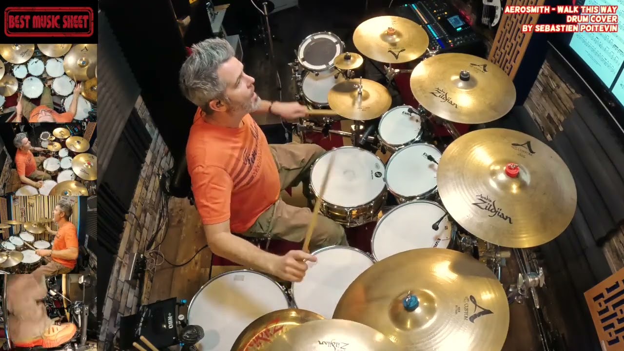🥁 Aerosmith Walk This Way DRUM COVER | Drum Sheet Music Walk This Way | Walk This Way Drums