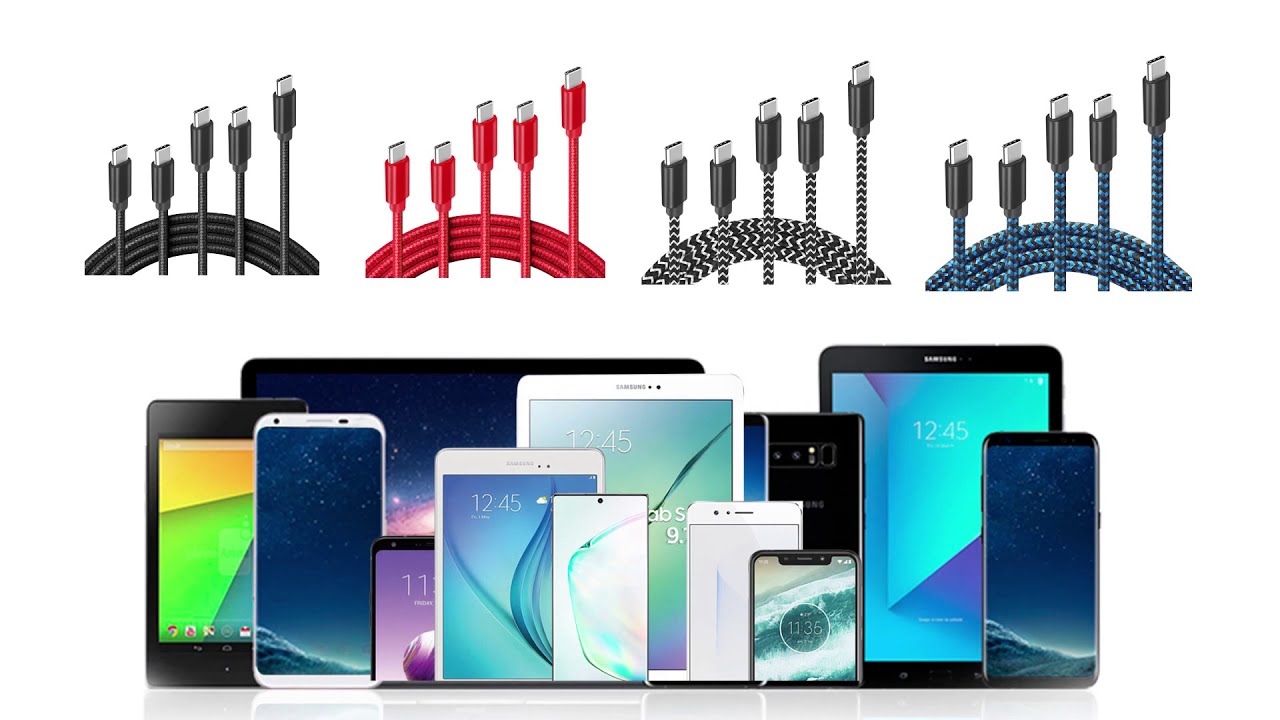 Besiva USB C Cable, Fast Charge Various Lengths Durable Nylon Braided USB A to USB C Charging Cable