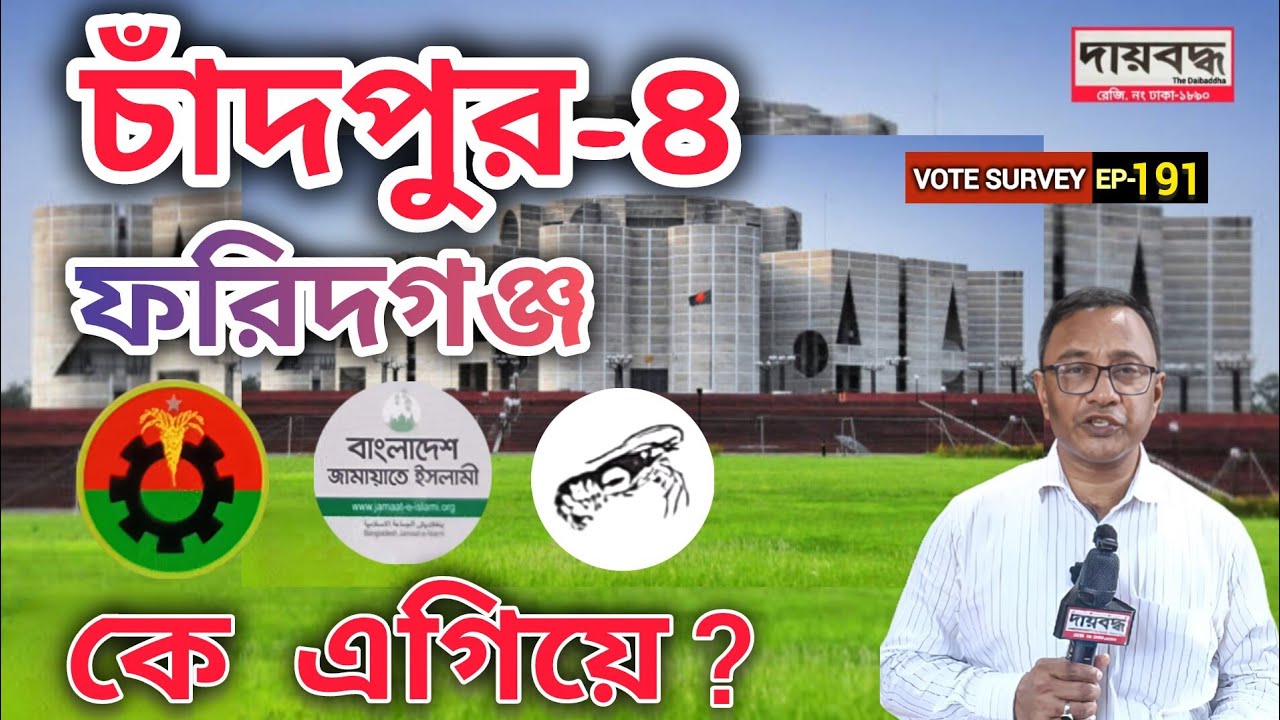 585- চাঁদপুর-৪ (ফরিদগঞ্জ) আসনে তৃণমূলে কে এগিয়ে? | Vote Survey-EP-191 | Daibaddha
