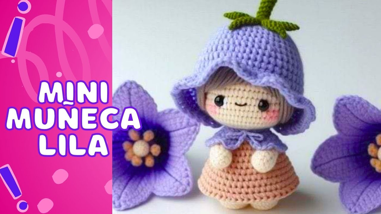 MINI MU&Ntilde;ECA FLOR LILA💜 PARTE 2 - mi versi&oacute;n! Ideal principiantes #crochet #tejido #amigurumi