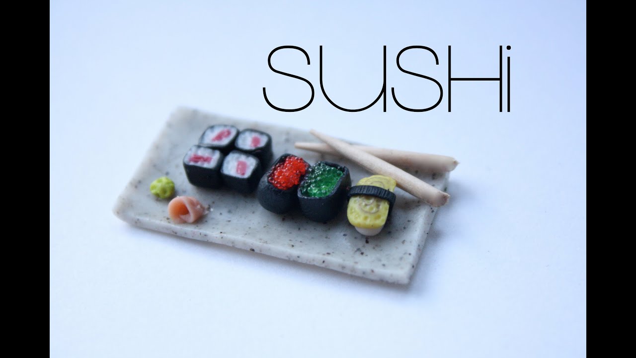 Sushi - Polymer Clay Food Tutorial & Miniature Plate