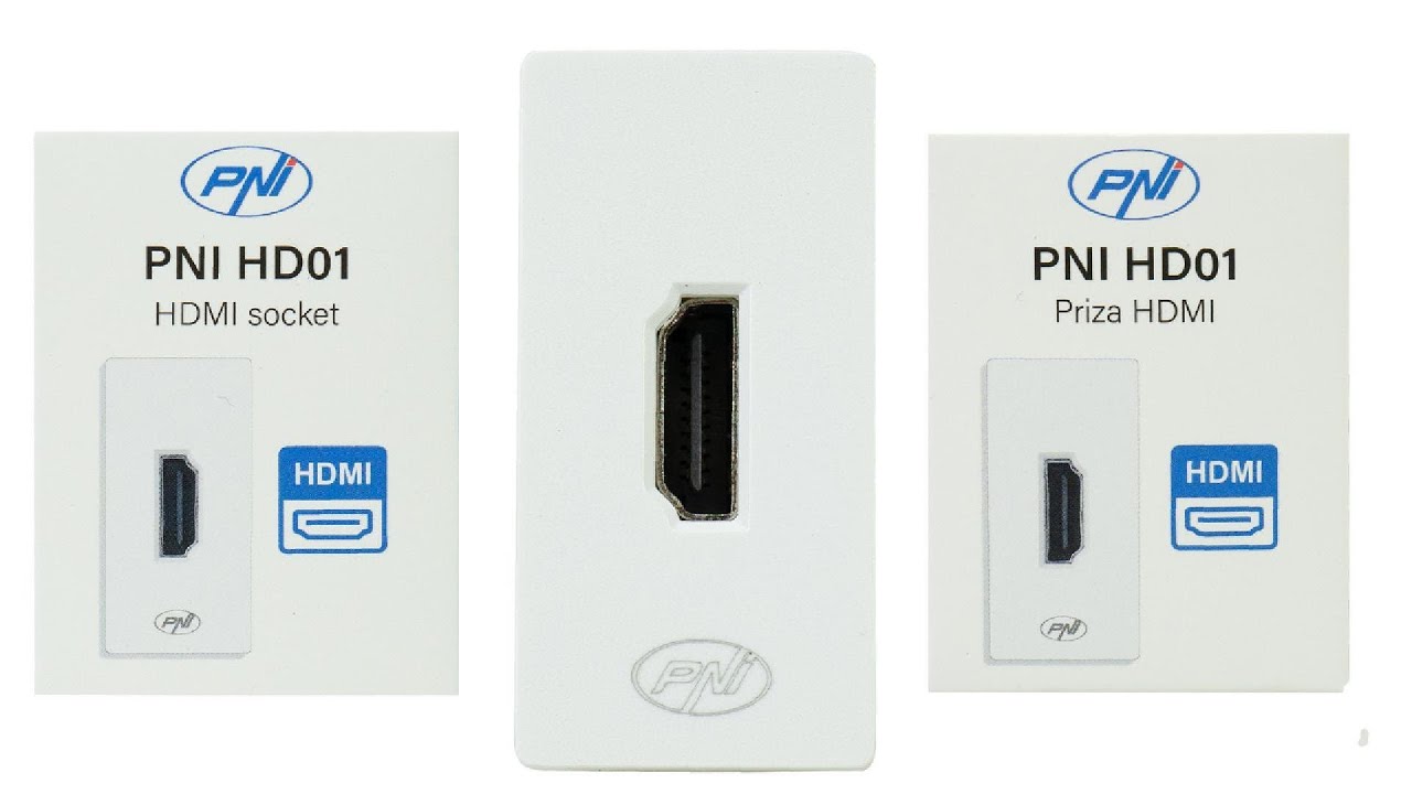 HDMI socket PNI HD01 modular, recessed mounting, white