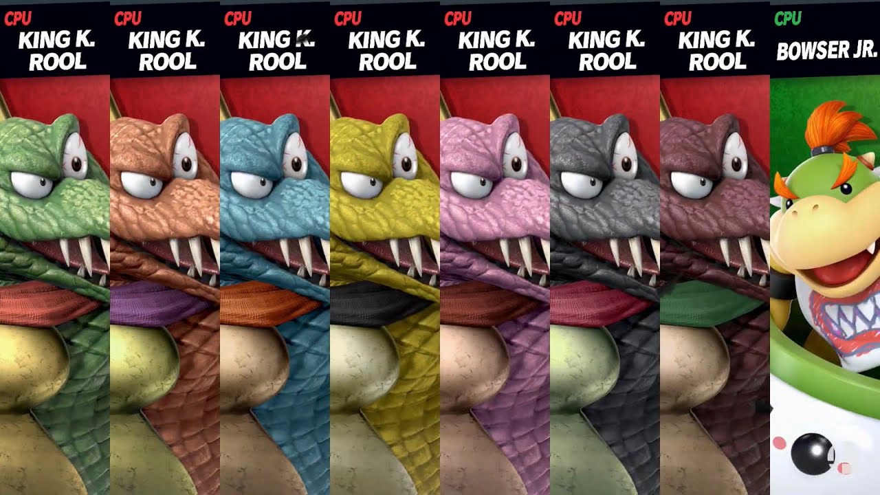 Super Smash Bros. Ultimate - King K Rool x7 vs Bowser Jr