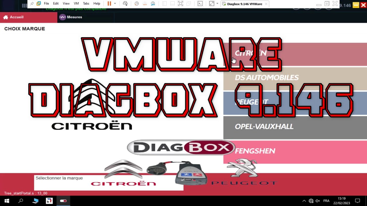 Test et diagnostic avec Diagbox 9.146 en VM