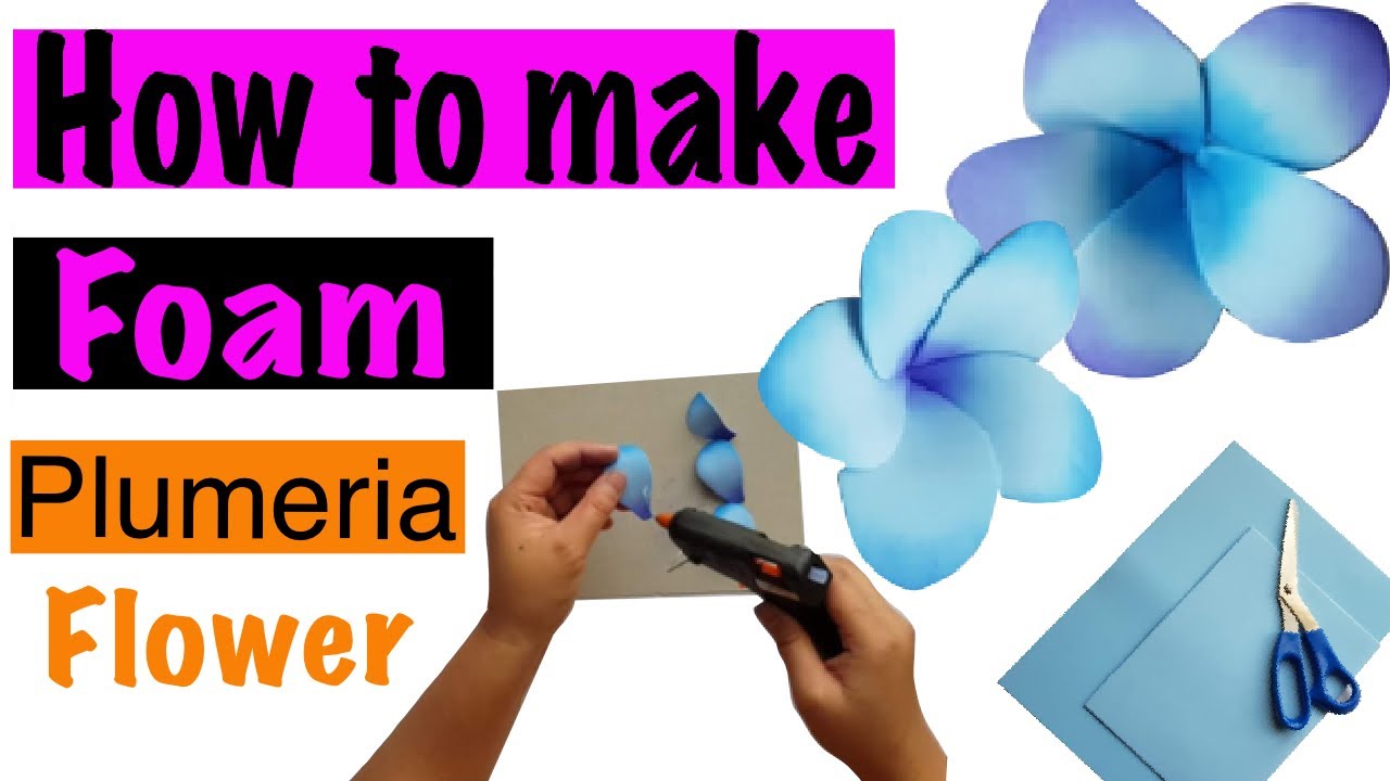 How to make a Frangipani Plumeria flower using Foam (timelapse)