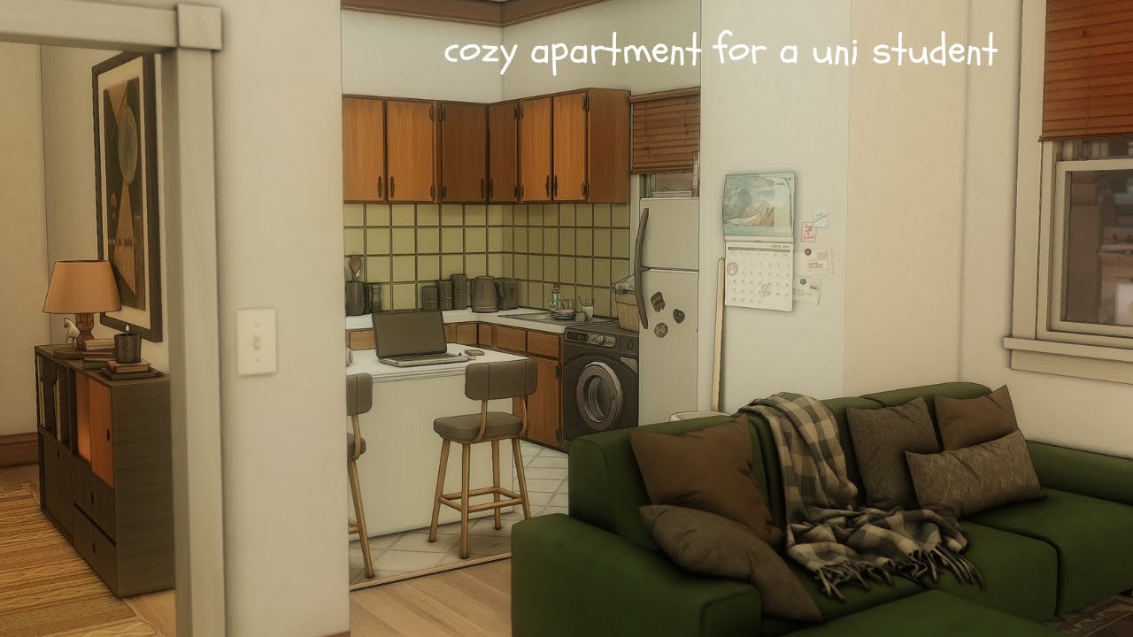 Cozy/Lived-in Uni Student Apartment | Sims 4 - Speed Build | CC