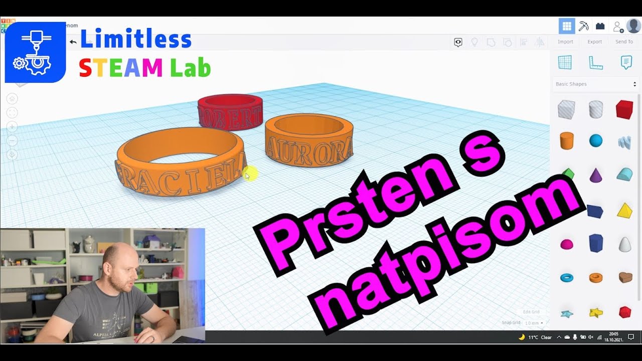 Prsten s natpisom TinkerCAD #2