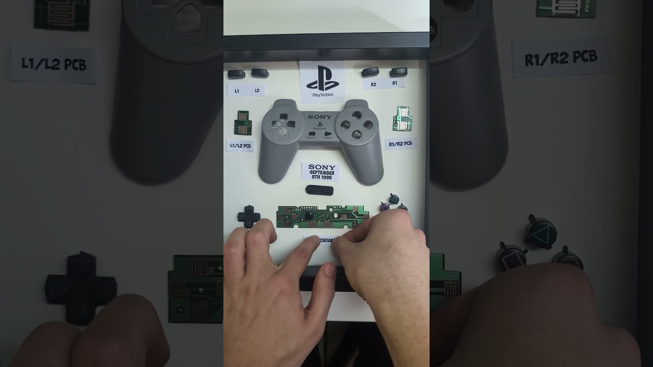 PS1 Controller Teardown Framed Art Work! #playstation #playstation #controller #gaming #teardown