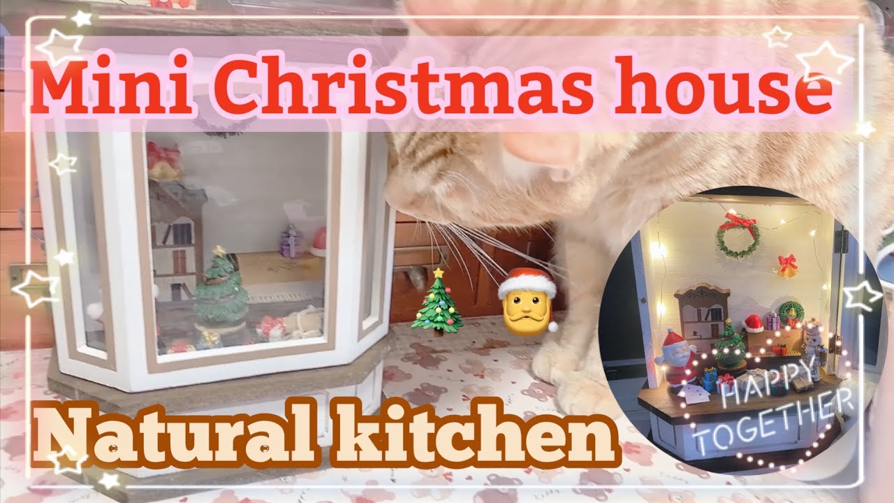 🎄Christmas decoration for a mini wood house 🏠 Decoración navideña de una casita de madera🪅 