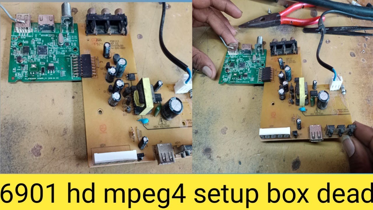 6901 hd usb setup box dead problem repairing