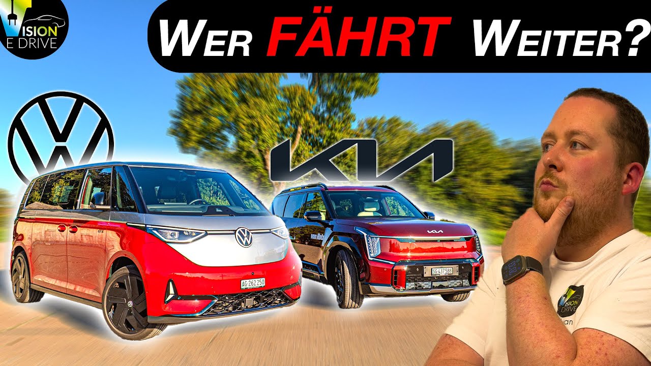 2 Schrankwände mit VIEL Platz aber zu welchem Kompromiss? KIA EV9 vs. VW ID.BUZZ - XXL Vergleich!