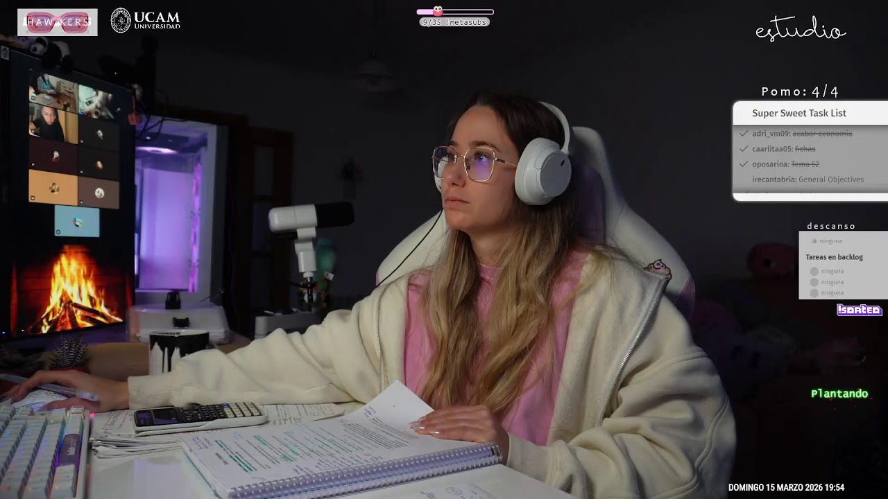 ESTUDIA EN COMPAÑÍA 📓☕🎧 de lunes a viernes ⌛✨ técnica pomodoro 🍅💗 ¡máxima productividad! 💭🎯