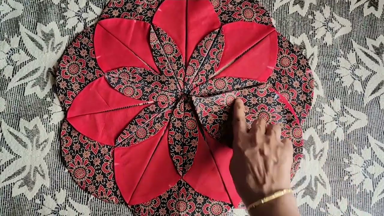 Beautiful  Placemat   /  DIY  Folded  Flower Table Topper  or  Centerpiece