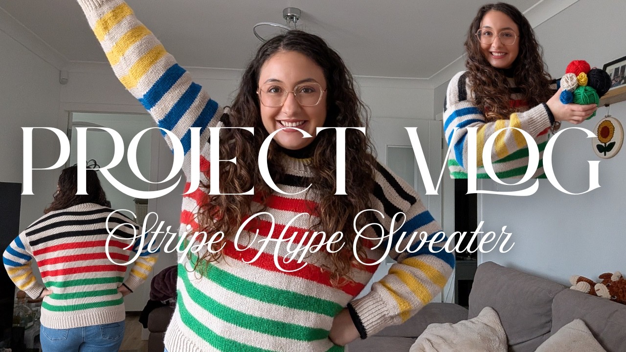 Stripe Hype Sweater | Knitting Project Vlog 1 | How long does it take to knit my first sweater?