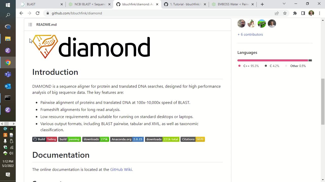20220502 DIAMOND homology searching on your PC