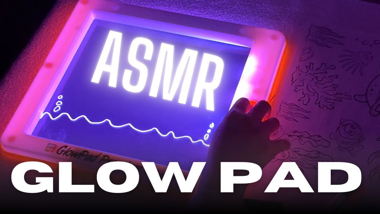 Relaxing ASMR: Unboxing & Drawing on Glow Pad | Markers & Colouring Sheets