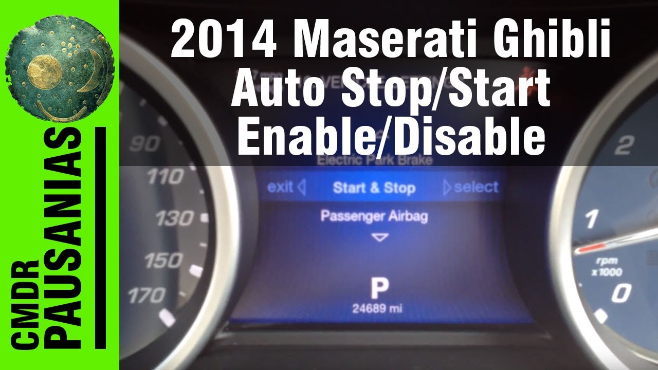 Включение/выключение системы Auto Stop/Start для Maserati Ghibli 2014 года
