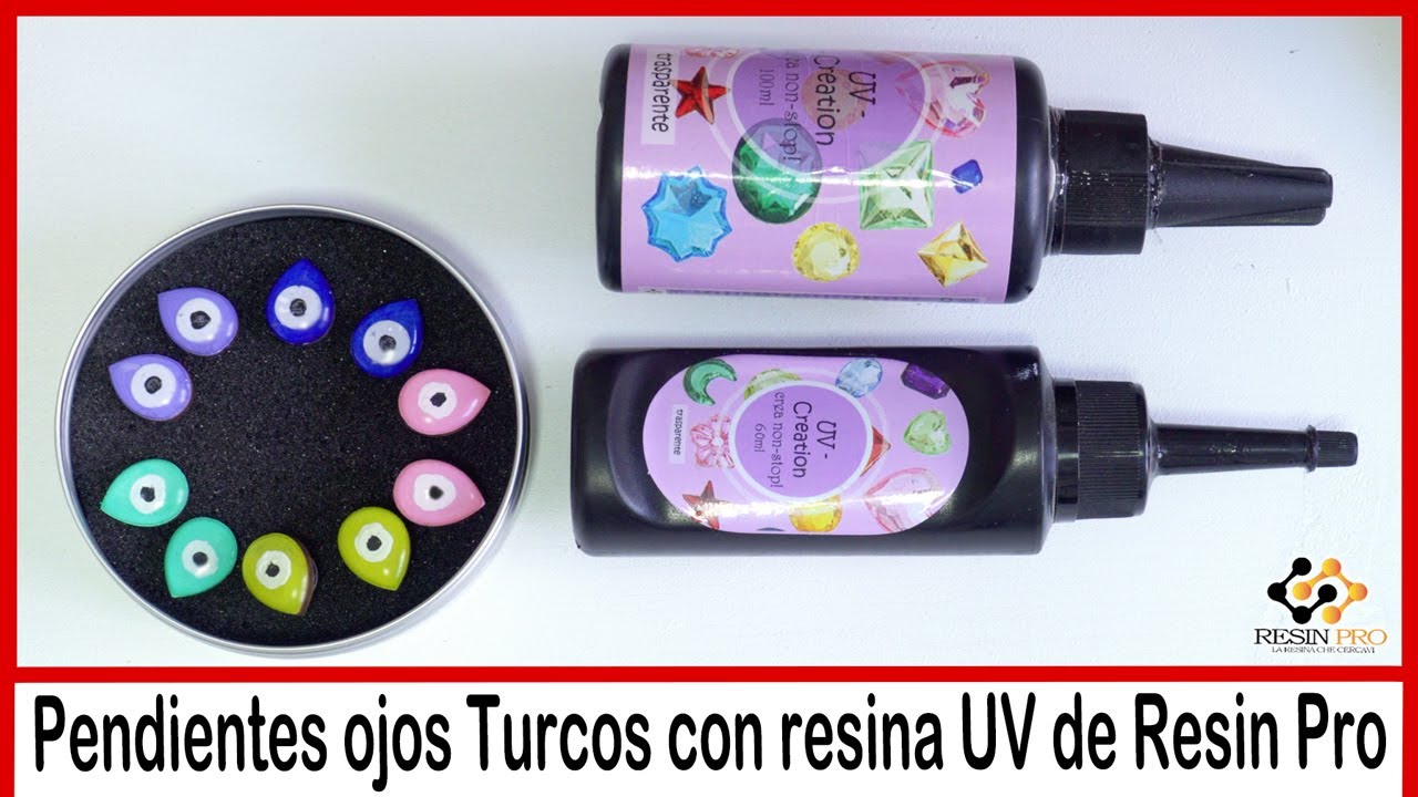 Pendientes ojos Turcos con resina UV de Resin Pro