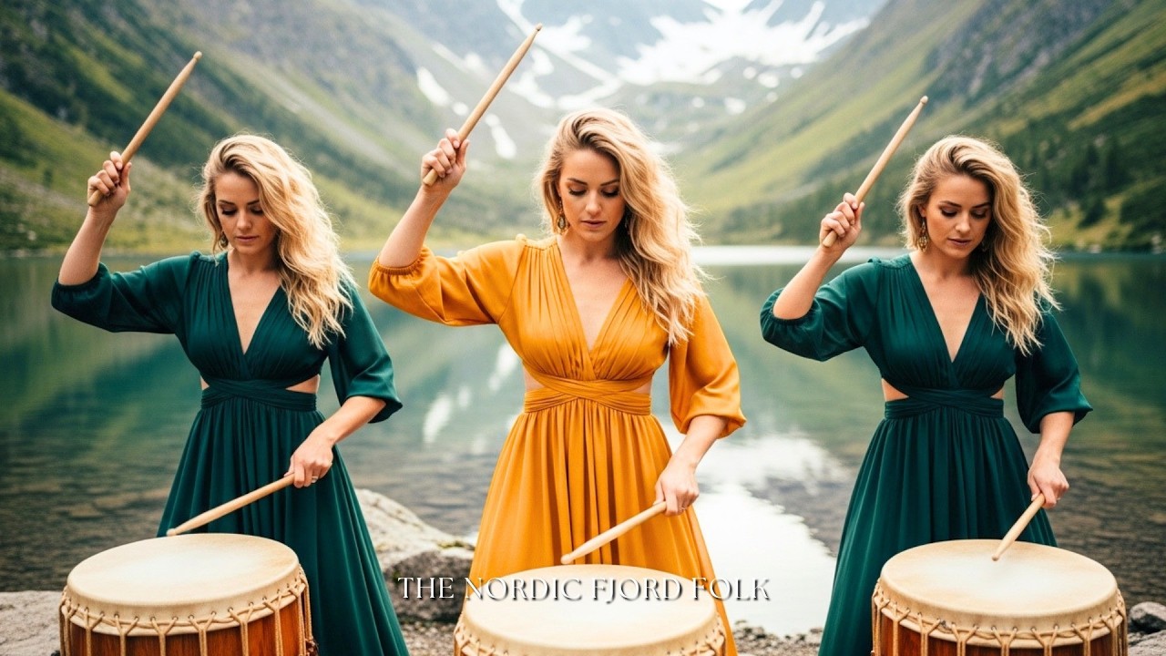 Ambient Ocean Drums | Beautiful & Epic Nordic Celtic Folk | Nordic Harp, Drums, Violin & Flute