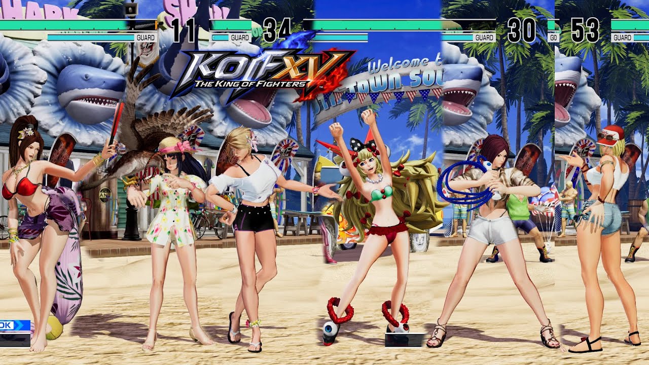 King of Fighters XV King/Nakoruru/Mai Shiranui vs Slyvie/Whip/Blue Mary PC Mod