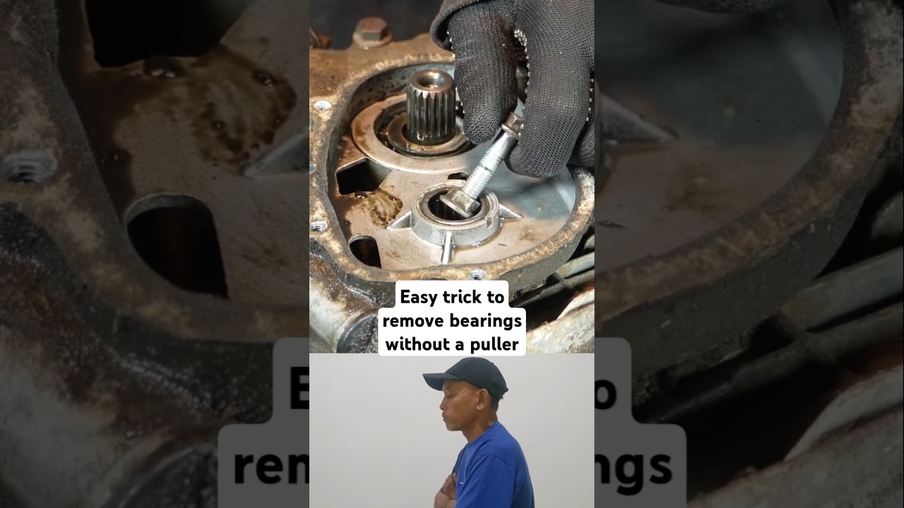 Easy trick to remove bearings without a puller #shorts #tricks #shortvideo
