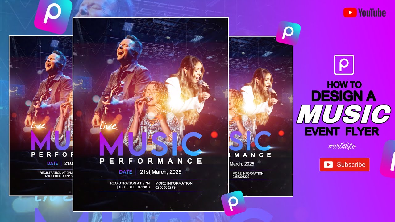 Event Flyer Design | How to make event poster on mobile | PicsArt Tutorial
