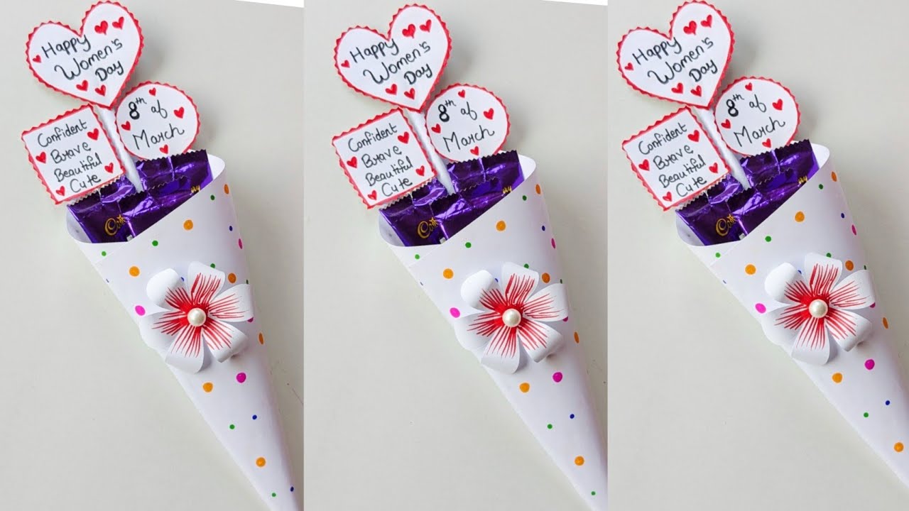Happy women's day gift ideas for teachers/ diy women's day card ideas/ easy women's day card making/