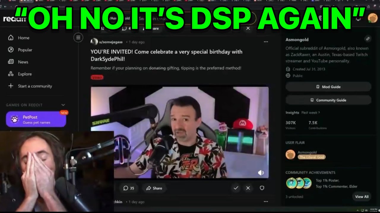 Asmongold ответил на приглашение DSP на стрим в честь своего дня рождения.