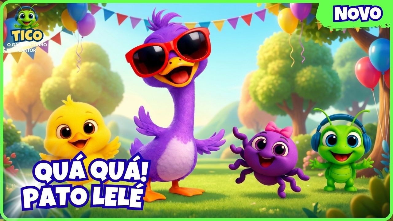 🦆💜 NOVO: Quá Quá! Tico e o Pato Lelé na Lagoa | Música Divertida @ticogafanhotinho