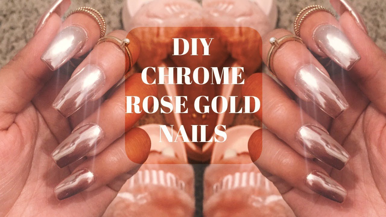 DIY ROSE GOLD CHROME MIRROR NAILS at home NO GEL! (Cheap & easy)