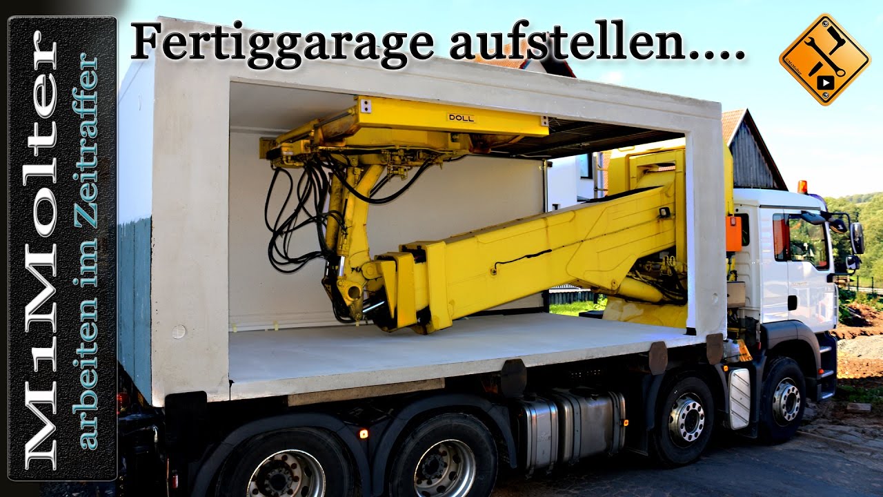 Beton Fertiggaragen aufstellen (Concrete Garages) - Zeitraffer