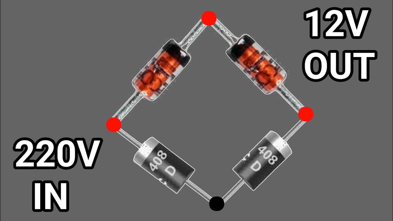 Make Simplest 220V TO 12V Battery Charger | Bridge Rectifier Circuit