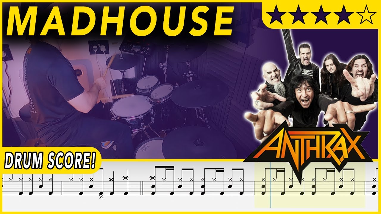Madhouse - Anthrax | DRUM SCORE Sheet Music | #439 DRUMSCRIBE