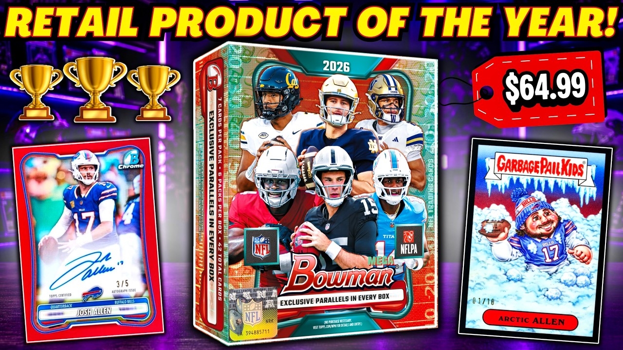 ЛУЧШИЙ товар в рознице за ВСЁ ВРЕМЯ?!😱 Обзор мега-бокса 2026 Bowman Chrome Football!🏈