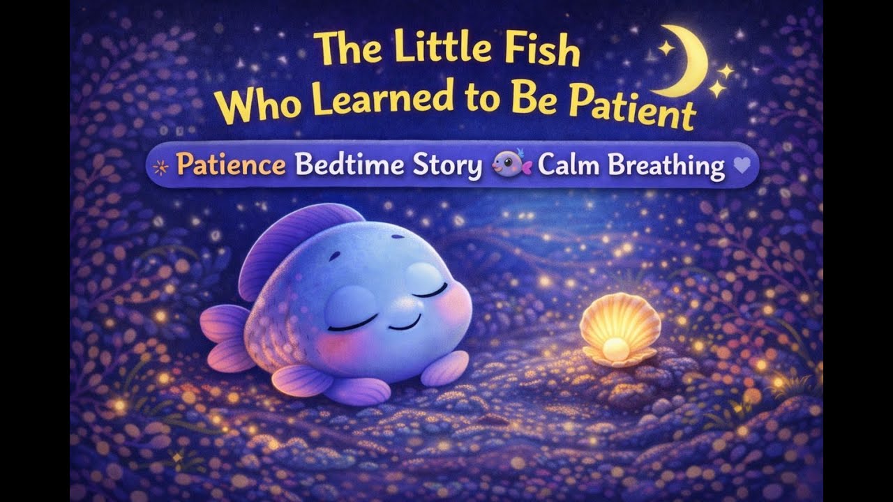 The Little Fish Who Learned to Be Patient Calm Breathing Bedtime Story for Kids | Moral Cartoon