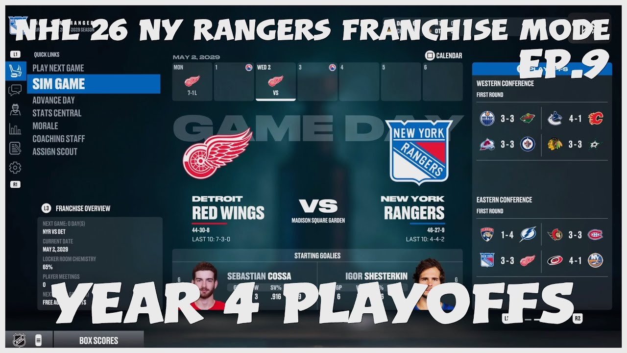 NHL 26 NY Rangers Franchise Mode Ep 9 Year 4 Playoffs