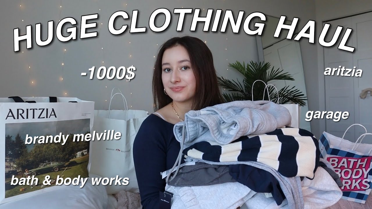 HUGE CLOTHING HAUL // Brandy Melville, Aritzia, Garage and Bath & Body Works!!