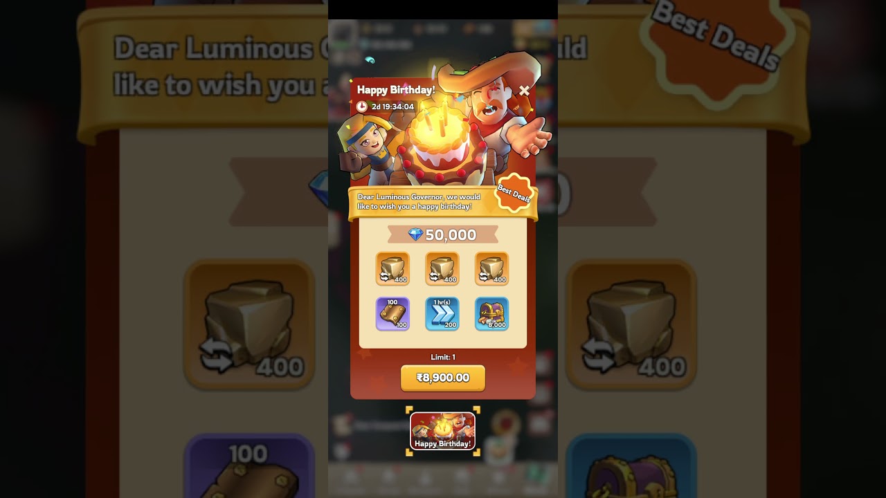 New Luminous chief birthday pack - Kingshot