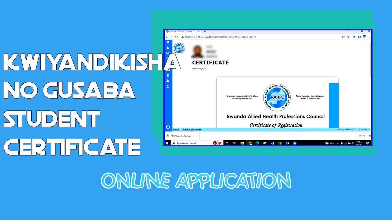 Uburyo umunyeshuri asaba Student Indexing