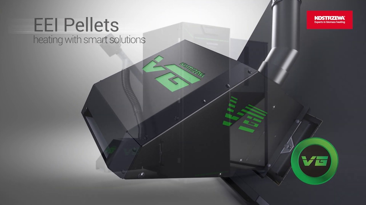 Kocioł KOSTRZEWA EEI PELLETS 8-32 kW z palnikiem Platinum Bio VG