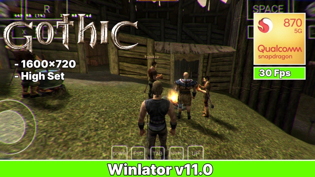 Gothic 1 test on Winlator 11.0 | Poco f3, Snapdragon 870, 8/256Gb