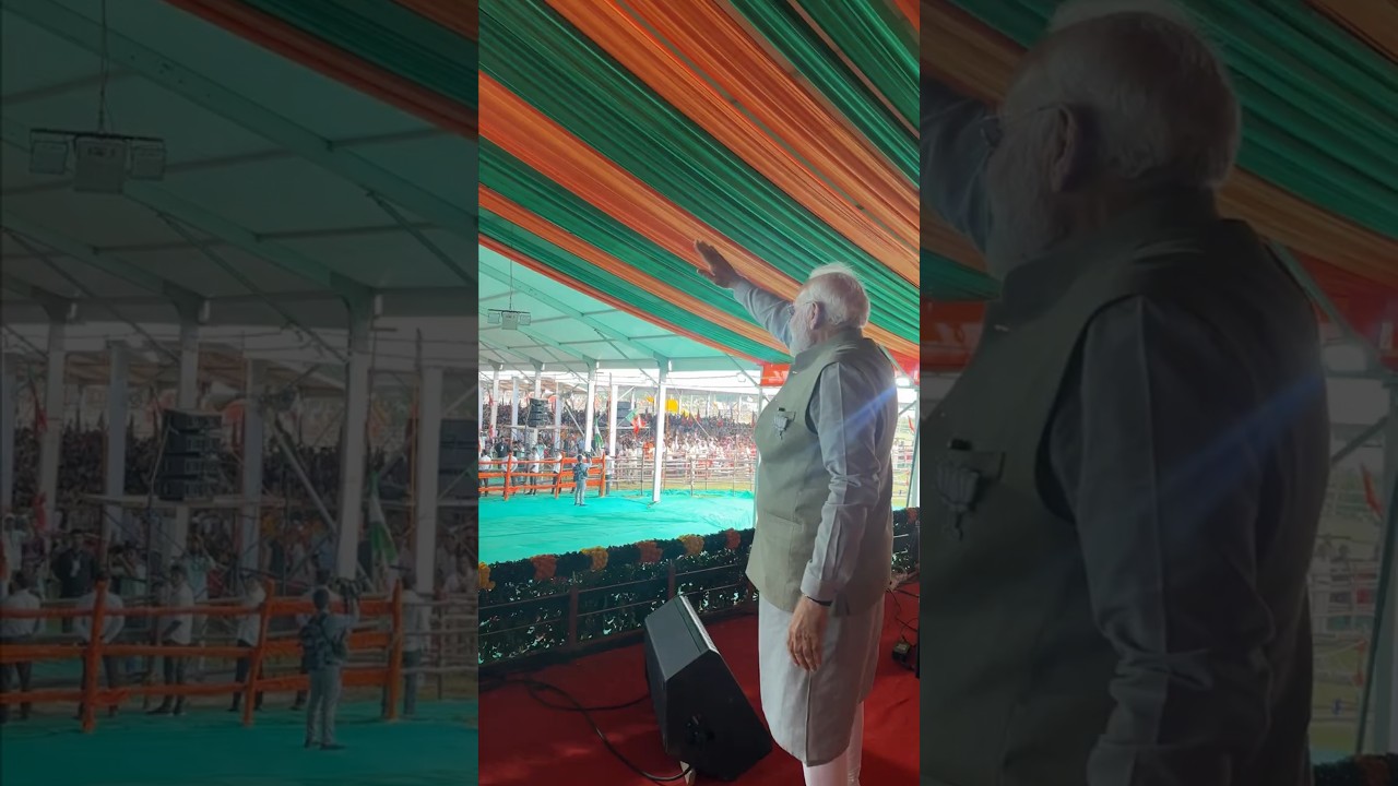 PM Modi gets a grand welcome in Muzaffarpur, Bihar | #shorts