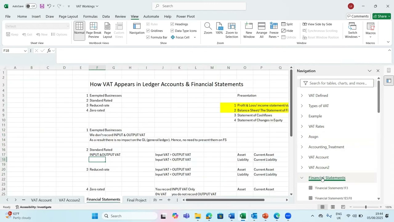 Excel Workbook Navigation