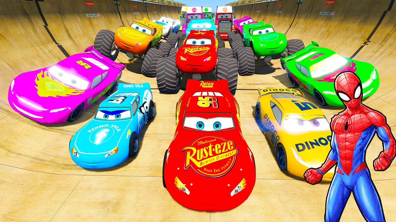 GTA V Superheroes Crazy Race Gameplay Challenge with Super Cars | GTA 5 Spiderman Car Stunt Race #7