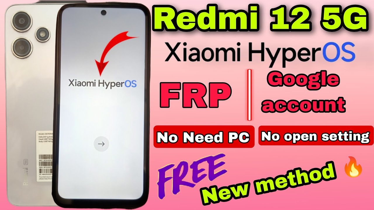 #Redmi 12 5G FRP BYPASS Xiaomi HyperOS || Redmi 12 5G Google Account Bypass ||100% Easy💥