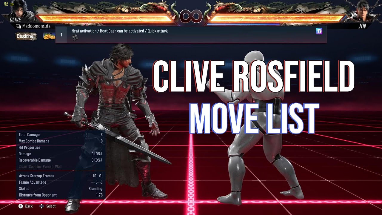 Clive Rosfield Move List - Tekken 8